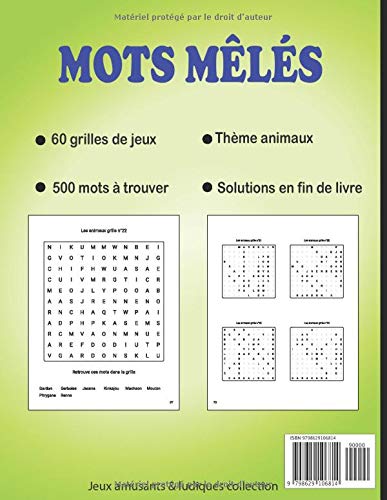 Mots mêlés les animaux 10 - 12 ans : Livre de jeux / cahier d'activités mots mêlés – 60 grilles de jeux - 81 pages format A4