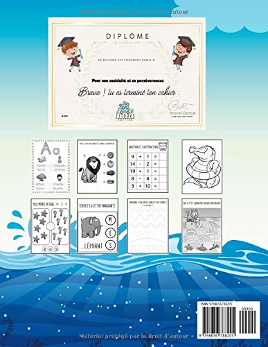 Cahier de vacances 4-5 ans - Maths écriture jeux coloriage perception moyenne section vers la grande section - 200 pages Format 21,5 x 28 cm