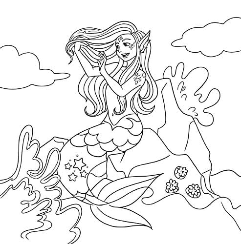 Sirène livre de coloriage Pour les enfants de 4 à 8 ans, 9-12 ans - 64 pages Format 21,5 x 21,5 cm