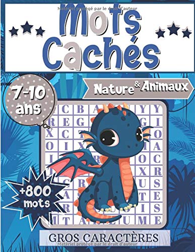 Mots Cachés Nature & Animaux pour enfants - Mots Mêlés - Bloc de jeux dès 7 ans - 75 pages Format a4