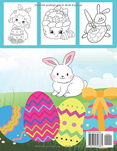 Coloriage de Pâques 4-8 ans : livre à colorier de pâques - 50 coloriages - pour enfants de 4 à 8 ans - 102 pages Format A4