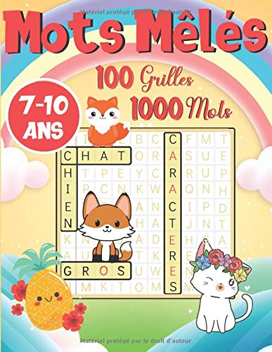 Mots Mêlés enfants : Bloc Jeux de Mots Cachés pour Enfants dès 7 ans - 100 Grilles - 1000 Mots - 127 pages Format A4