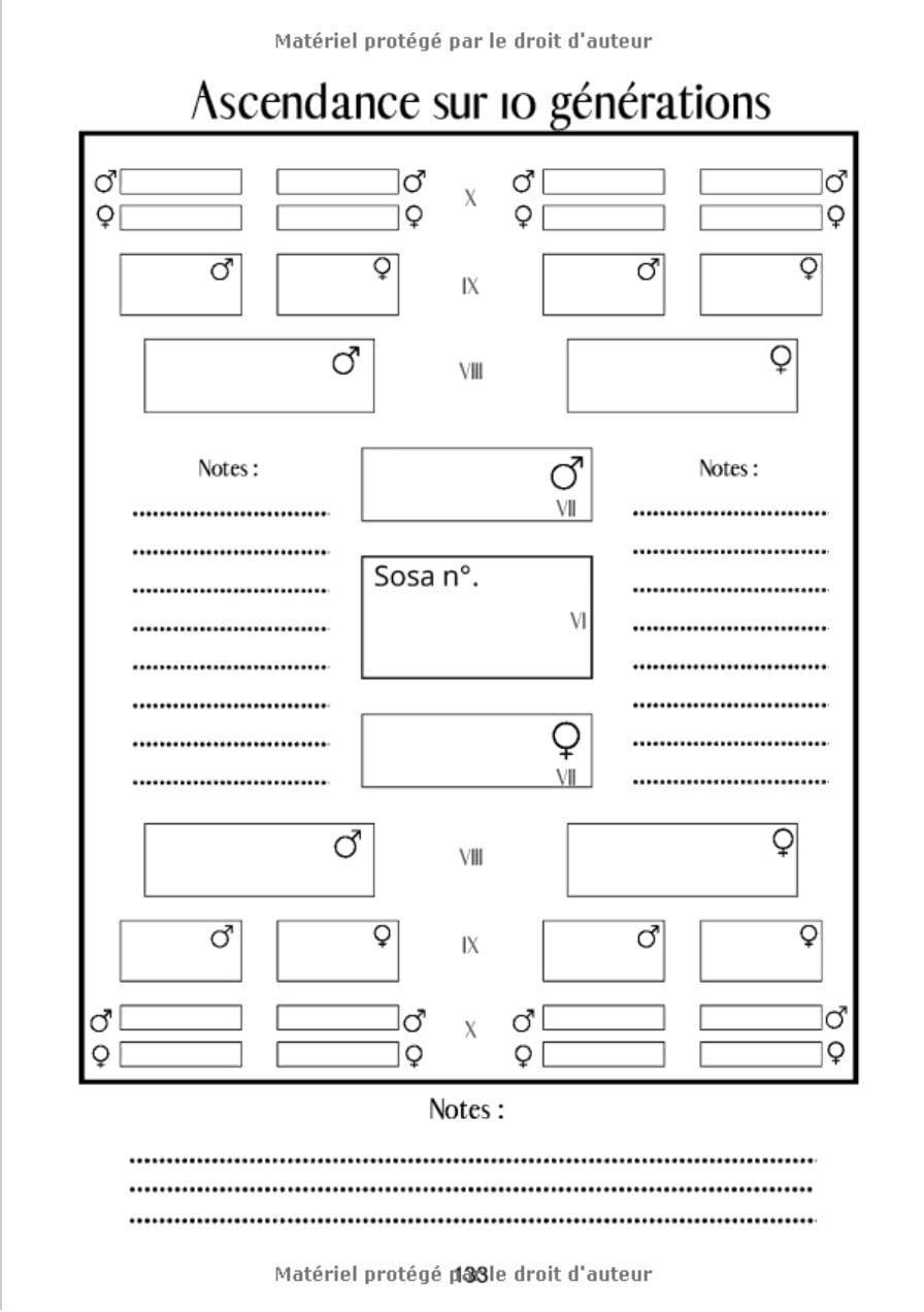 Mon arbre généalogique - Je retrouve mes ancêtres sur 10 générations : Journal de généalogie à remplir - 138 pages Format A4