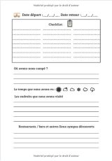 Carnet de voyage camping car : journal de bord - 123 pages - Format 18x25 cm