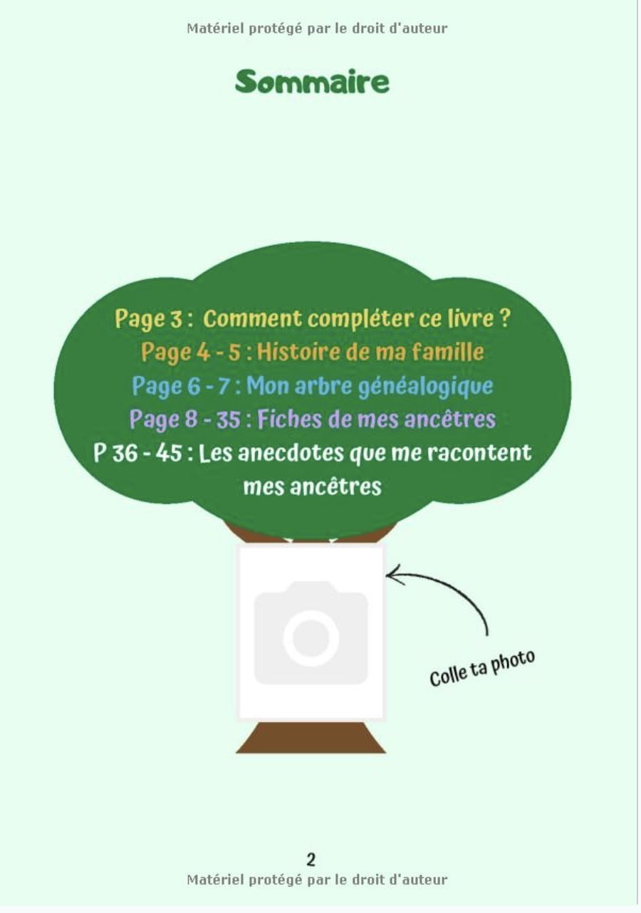 Arbre Généalogique à remplir. Mener des recherches sur mes ancêtres : Permet aux enfants de construire leur arbre généalogique - 42 pages Format A4
