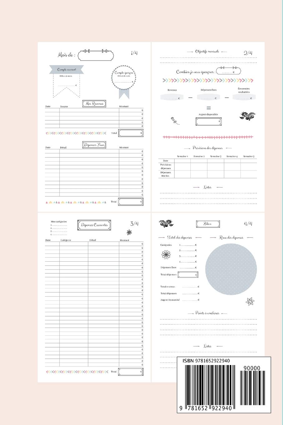 Kakeibo Carnet de Compte mensuel : Agenda pour tenir son budget mois par mois - Format 15.24 x 22.86 cm (51 pages)