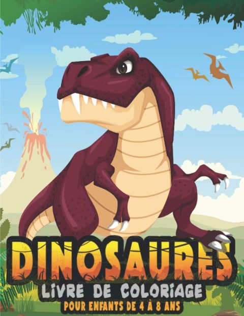 Dinosaures Livre de coloriage : Cahier de coloriage de dinosaures pour les enfants de 4 5 6 7 8 ans - 65 pages format A4