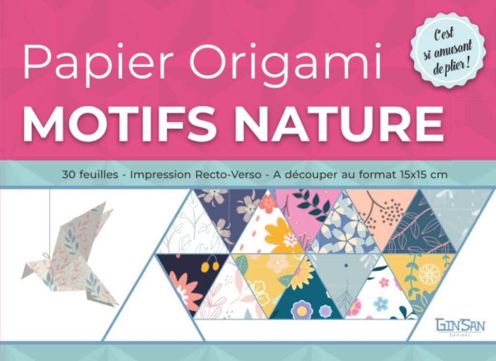 Papier Origami - Motifs Nature : Bloc de 30 Feuilles à découper au format 15x15 cm