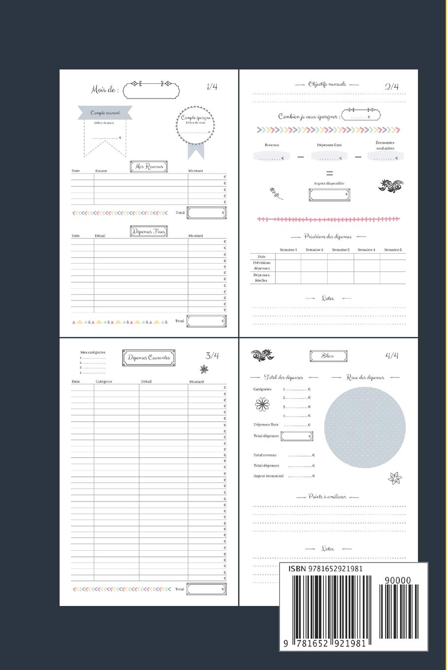 Kakeibo Journal de Compte : Agenda pour tenir son budget mois par mois - Format 15.24 x 22.86 cm (59 pages)