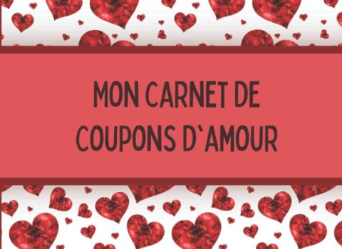 Carnet de coupons vides à remplir soi-même - Livre de bons - Chéquier d'amour - Cadeau idéal pour la Saint-Valentin - 60 pages format 20 x 15 cm