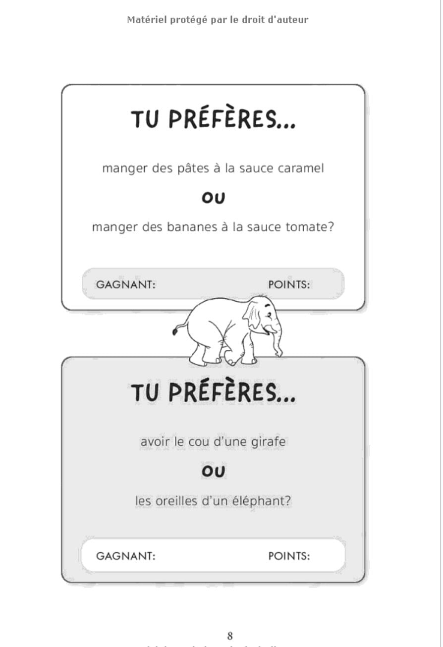 Tu préfères quoi ? Le célèbre jeu de questions loufoques : Jeu pour les enfants et leur famille - 97 pages Format 15 x 22 cm