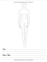 Carnet de croquis de mode - Styliste - Silhouettes Masculines : 9 Positions différentes - 107 pages Format A4