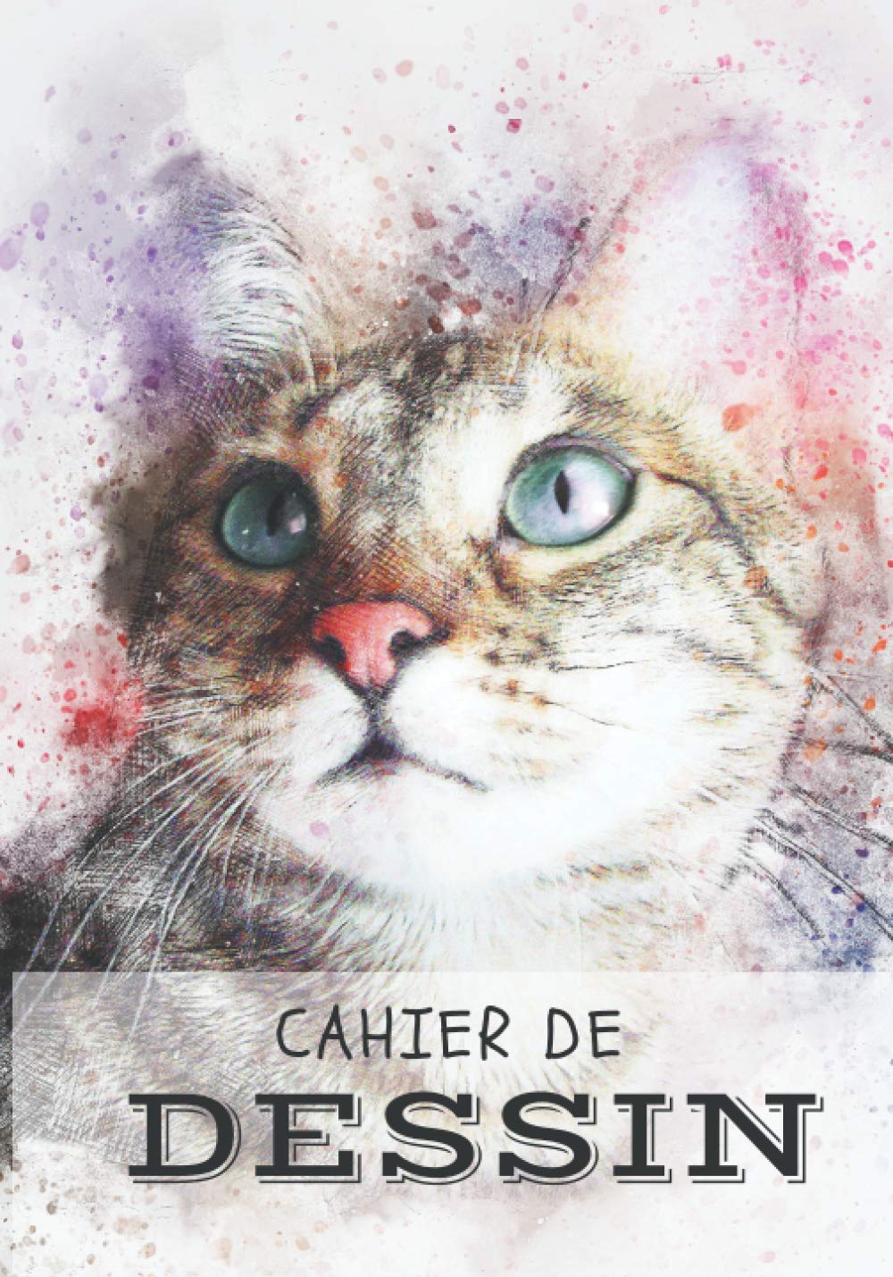 Cahier de dessin: Carnet de Croquis pour dessin, peinture, aquarelle, esquisse - 100 pages à remplir - 17.8 x 25.4 cm