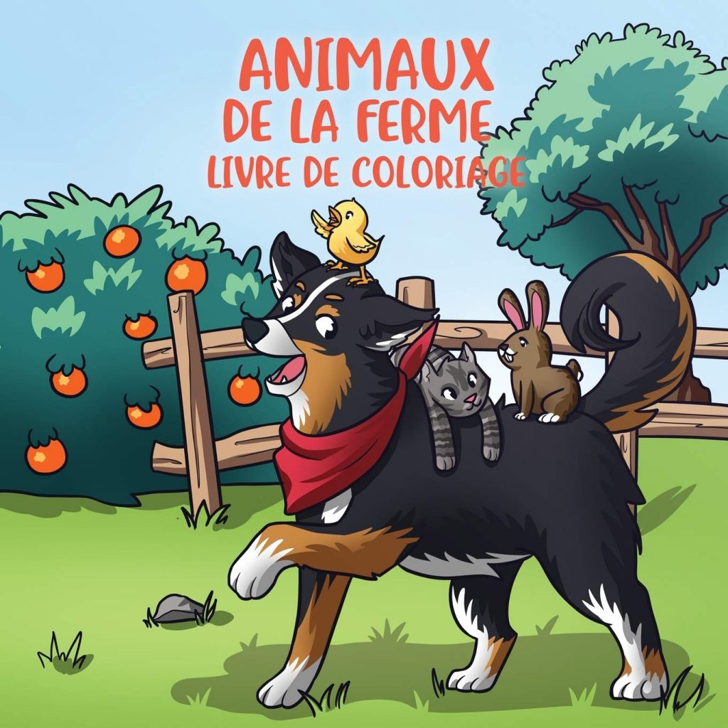 Animaux de la ferme livre de coloriage : Pour les enfants de 4 à 8 ans - 64 pages Format 21,5 x 21,5 cm