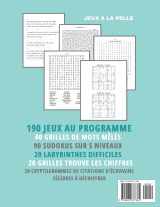 Livre de jeux adultes : 190 JEUX - MAXI FORMAT 186 pages - Format A4