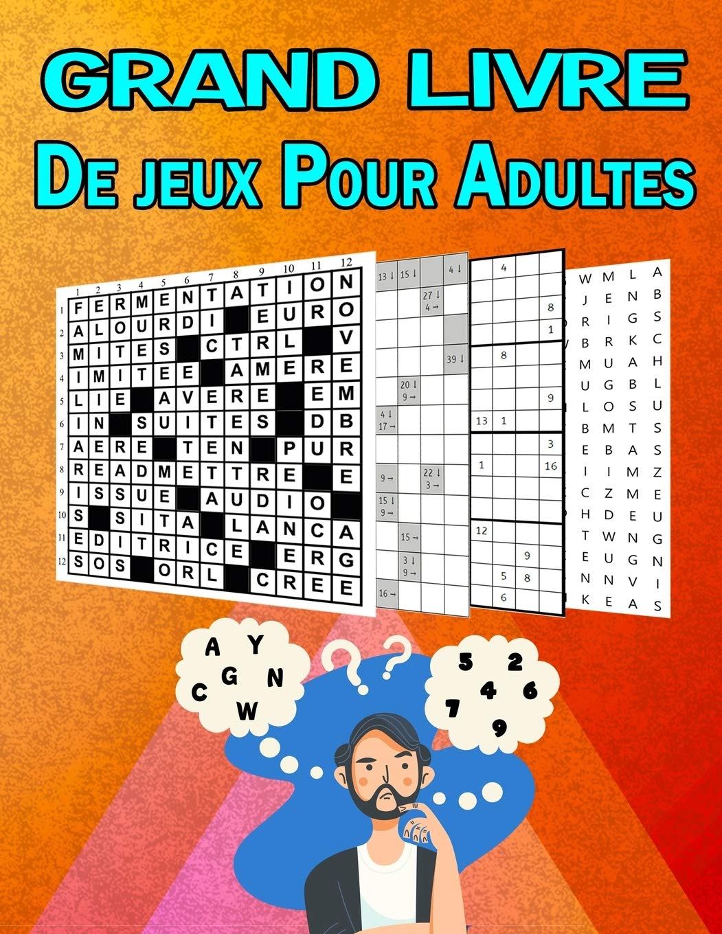 Grand Livre De jeux Pour Adultes : Jeux Différentes Niveau Diabolique : Mots Croisés / Sudoku Lettre Et Chiffre / Mots Mêlés / Labyrinthe - 140 pages Format A4