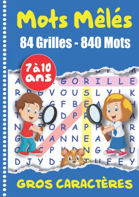 Mots Mêlés enfants 84 grilles - 840 mots : 7 à 10 Ans VOLUME 2 Gros Caractères Thème Nature : Format A4 - 103 pages