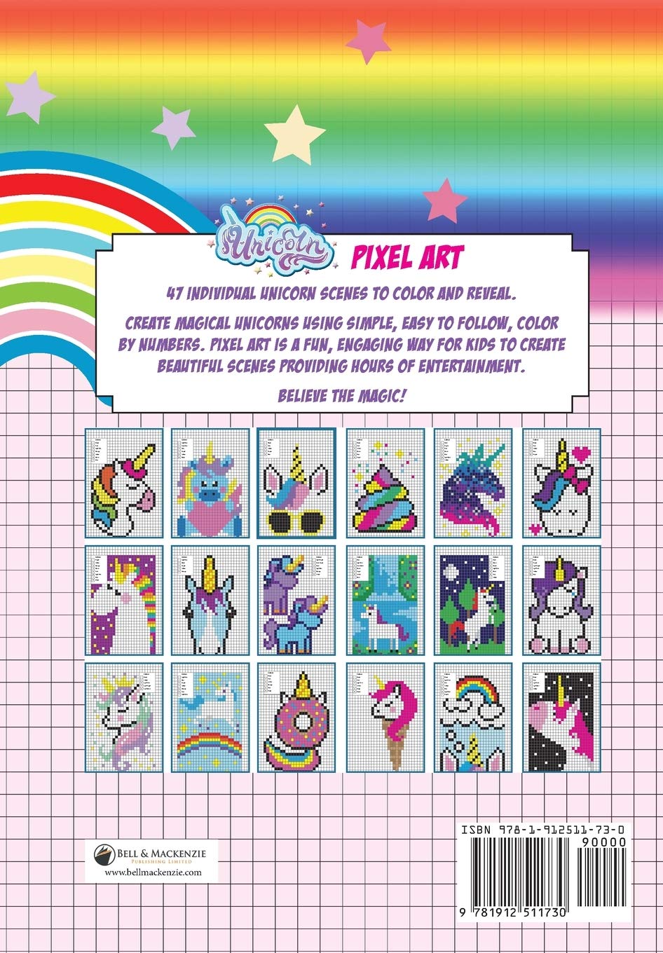Pixel Art Licorne : Coloriage de licornes par numéros pour les enfants de 5 à 10 ans (LIVRE EN ANGLAIS)