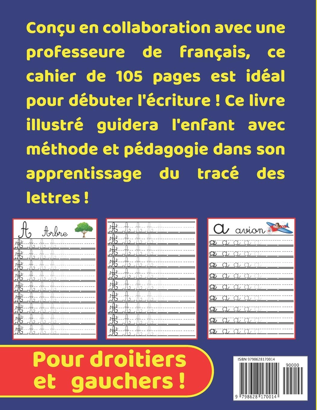 Cahier d'écriture - CP : Apprendre à écrire pour enfants dès 5 ans - Appendre l'alphabet & lettres cursives en s'amusant ! 105 pages format A4
