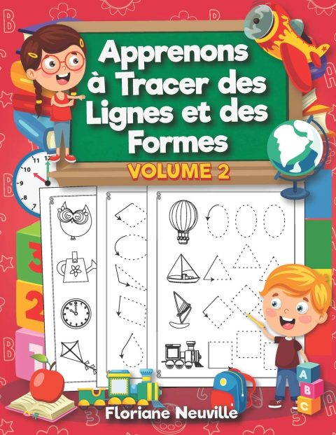Cahier d'activités et de graphisme pour l'école maternelle - Apprentissage au tracé des lignes et des formes pour enfants âgés de 3 à 6 ans - 101 pages - Format 21,5 x 28 cm