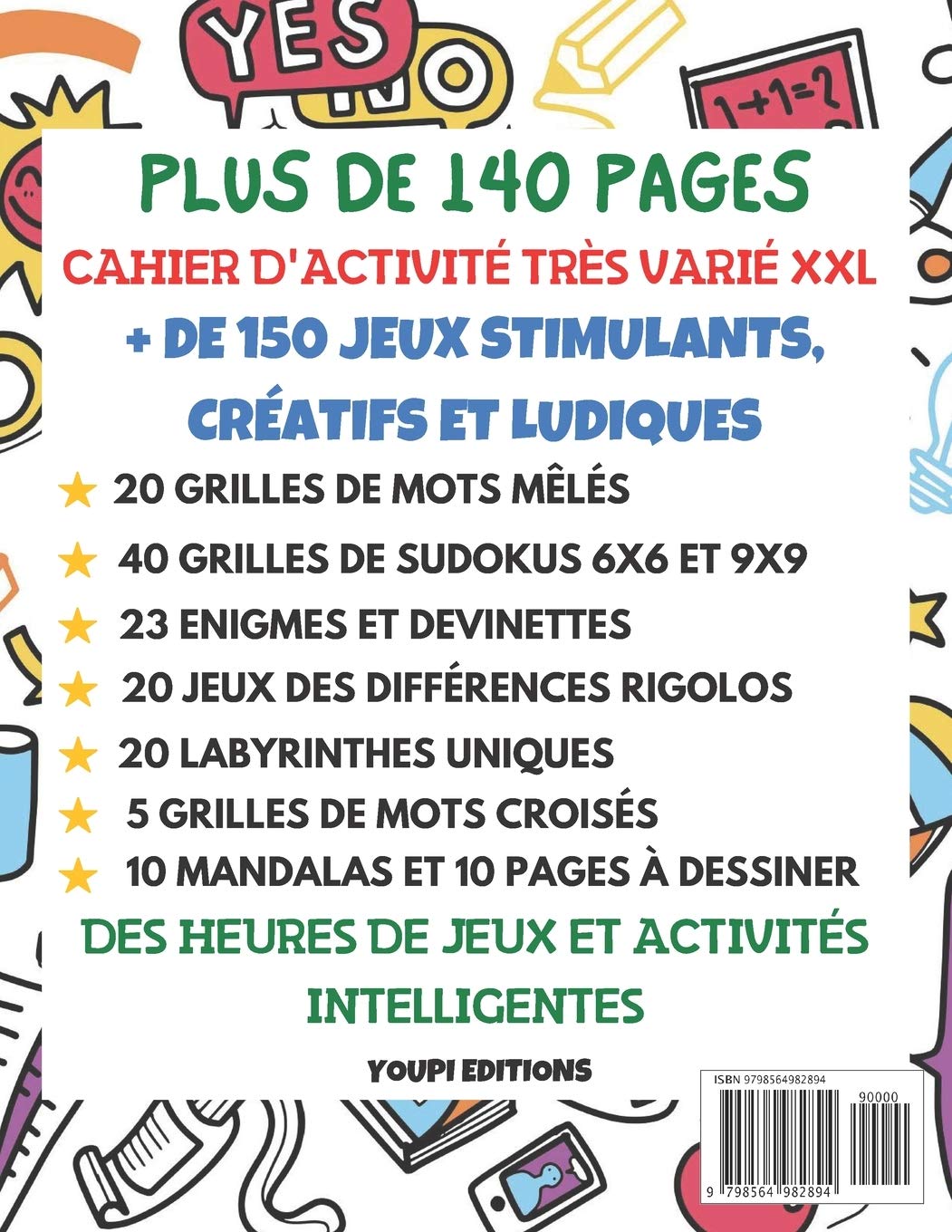 Livre de Jeux et d'activités - dès 7 ans + 150 jeux stimulants et ludiques : mots mêlés, Sudoku 6x6 et 9x9 - 149 pages Format A4