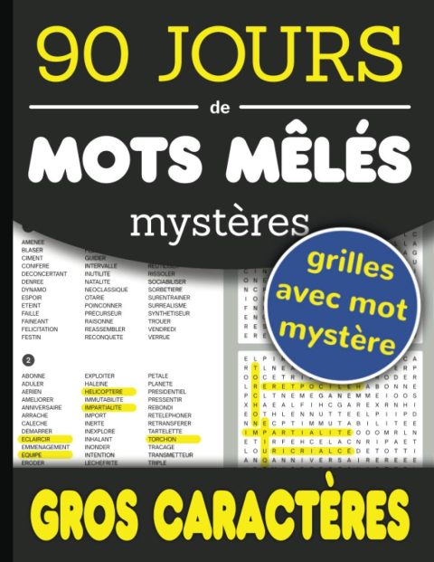 Mots Mêlés Mystères Gros Caractères : Grand livre de jeux de mots quotidiens - 108 pages Format A4
