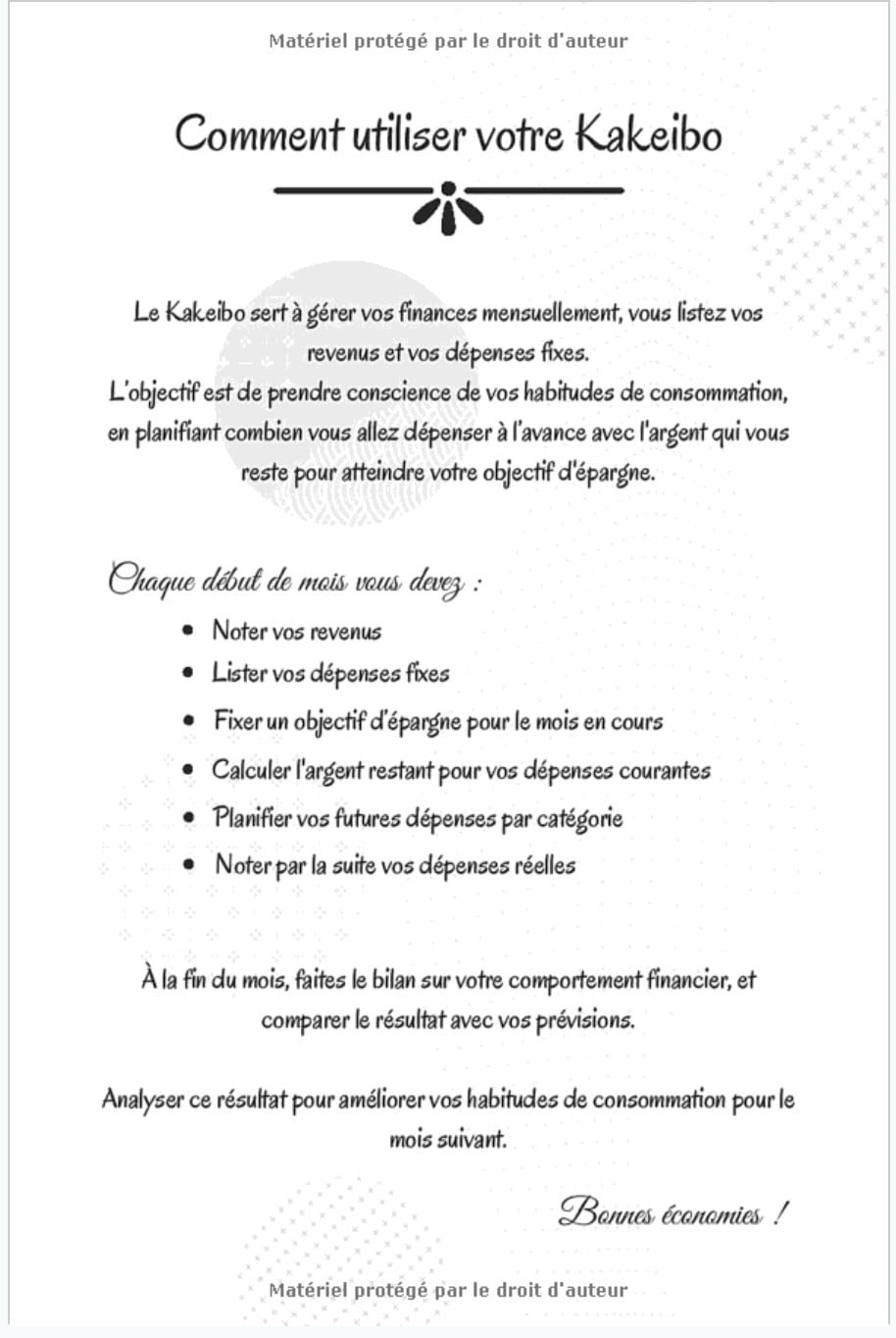 Kakebo carnet de compte - agenda pour tenir son budget mois par mois - 59 pages Format 15 x 22 cm