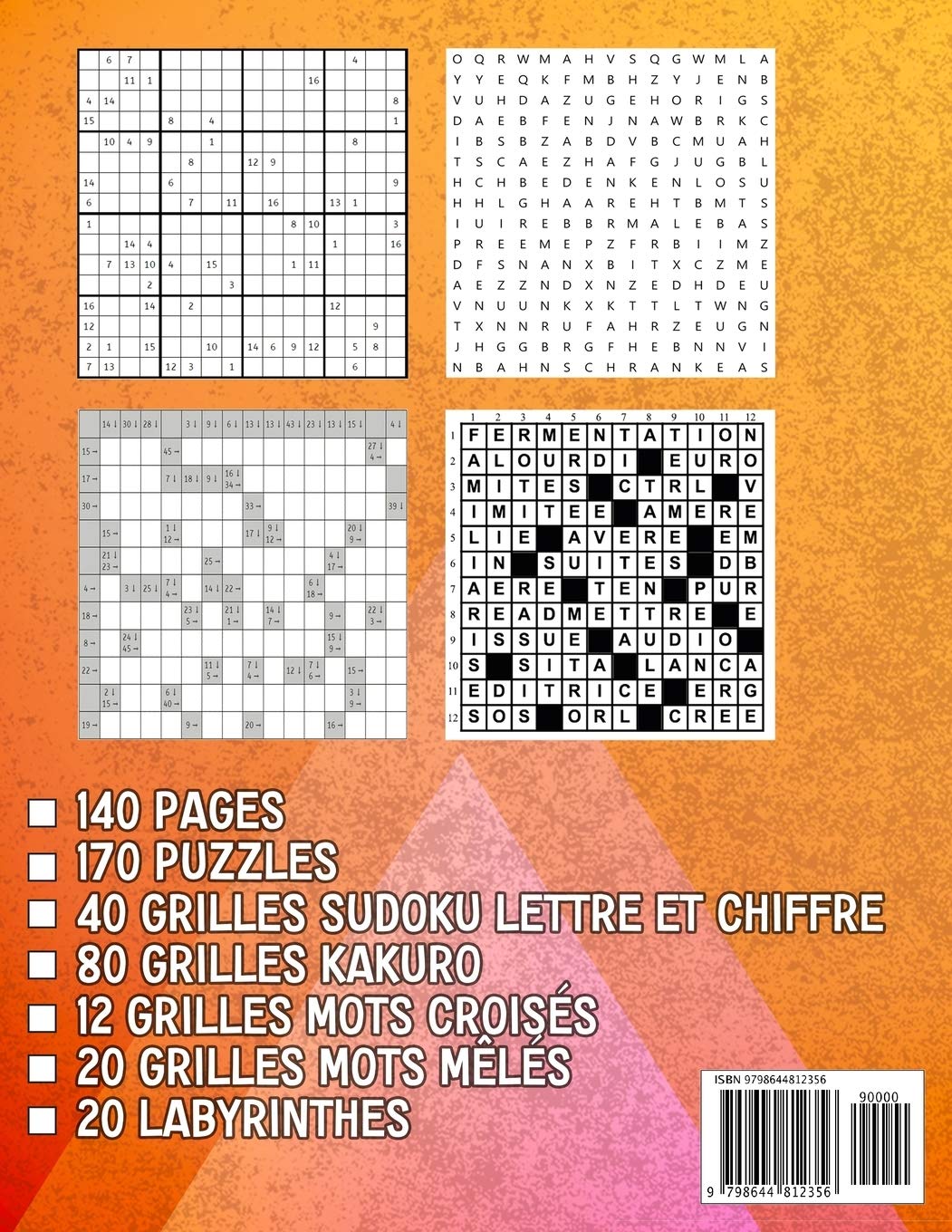 Grand Livre De jeux Pour Adultes : Jeux Différentes Niveau Diabolique : Mots Croisés / Sudoku Lettre Et Chiffre / Mots Mêlés / Labyrinthe - 140 pages Format A4
