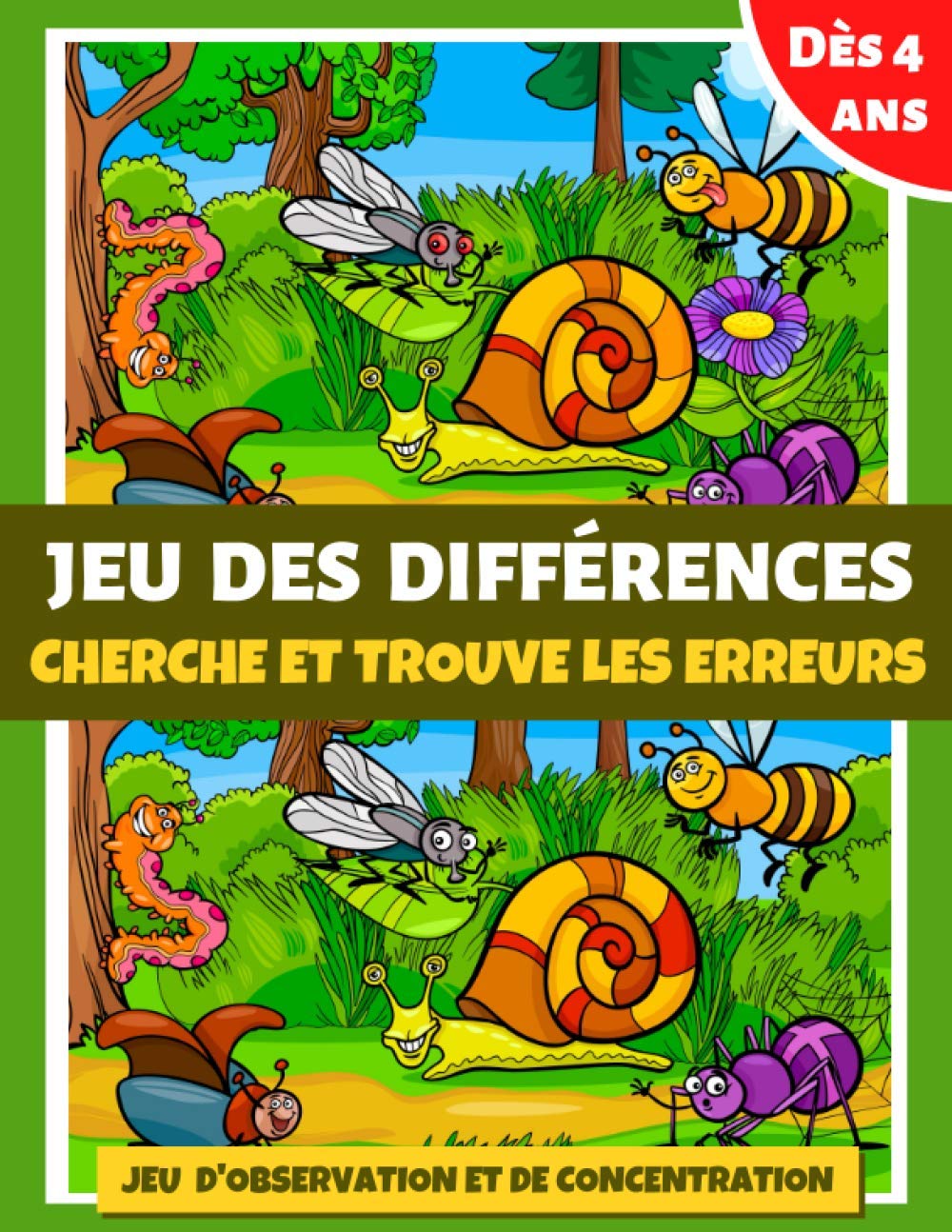 jeu des différences : cherche et trouve les erreurs | livre de jeux enfants dès 4 ans - 40 pages Format A4