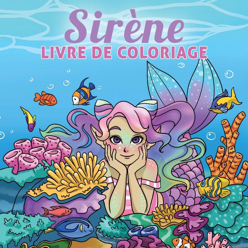 Sirène livre de coloriage Pour les enfants de 4 à 8 ans, 9-12 ans - 64 pages Format 21,5 x 21,5 cm