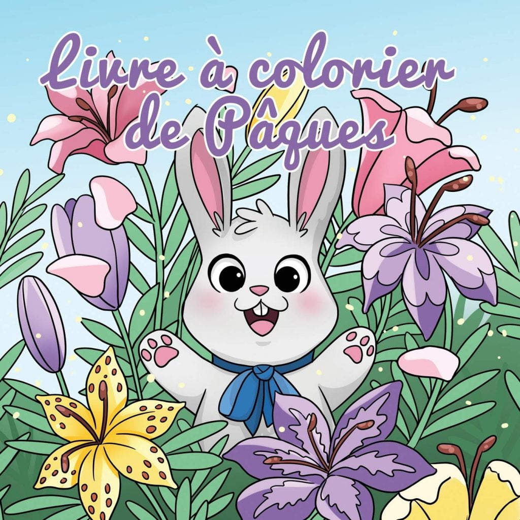 Livre à colorier de Pâques : Panier de Pâques et livres pour les enfants de 4 à 8 ans - 63 pages Format 21,5 x 21,5 cm