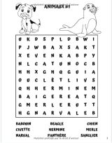 Mots mêlés avec dessins à colorier : à partir de 6 ans - 82 grilles avec solutions, 12 thèmes (fleurs, animaux, métiers...) - 101 pages Format A4