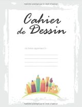 Cahier de dessin licorne - 101 pages blanches pour fille - 101 pages - Format A4