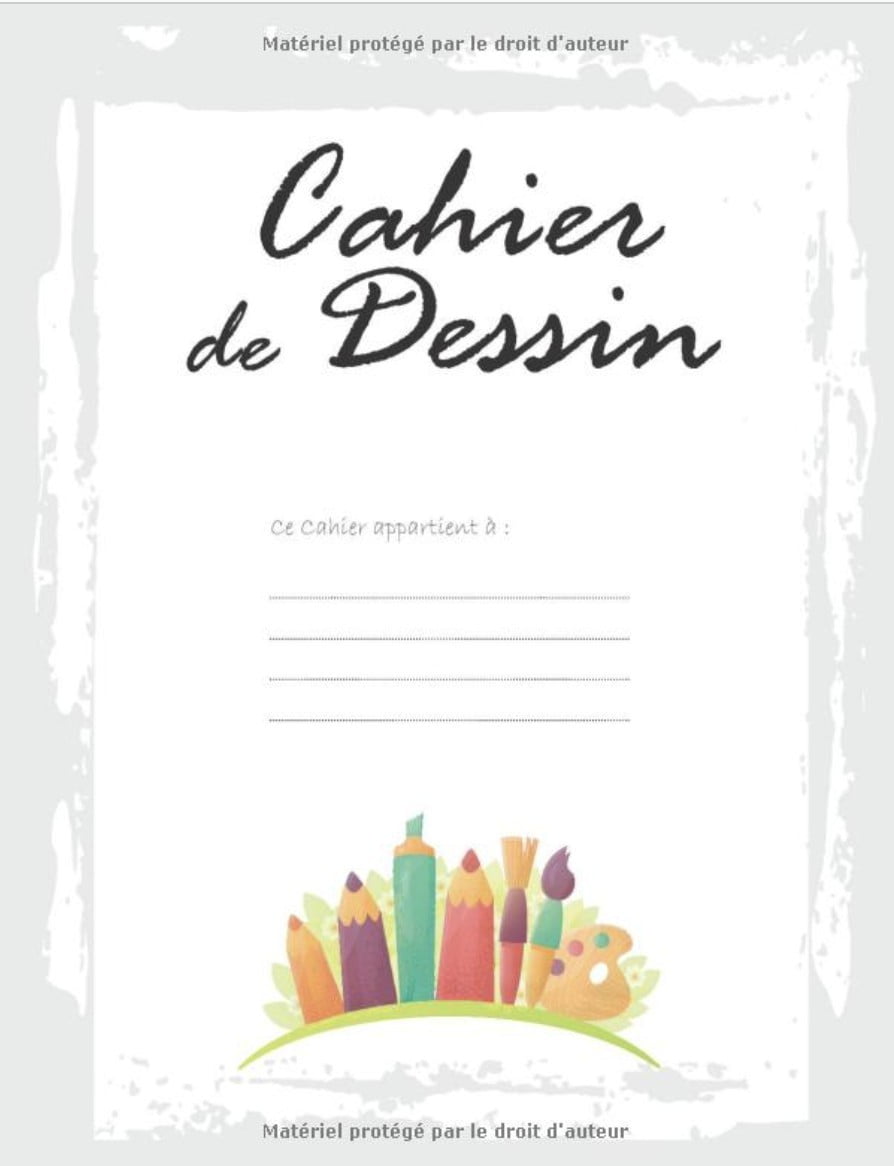 Cahier de dessin licorne - grand cahier de dessin pages blanches pour fille | Carnet de croquis dessin - 101 pages format A4