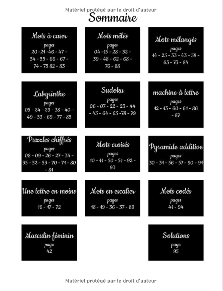 Cahier d’activités séniors : 99 jeux pour stimuler la mémoire. Sudoku, mots mêlés, mots croisés, labyrinthe - 106 pages Grand Format A4