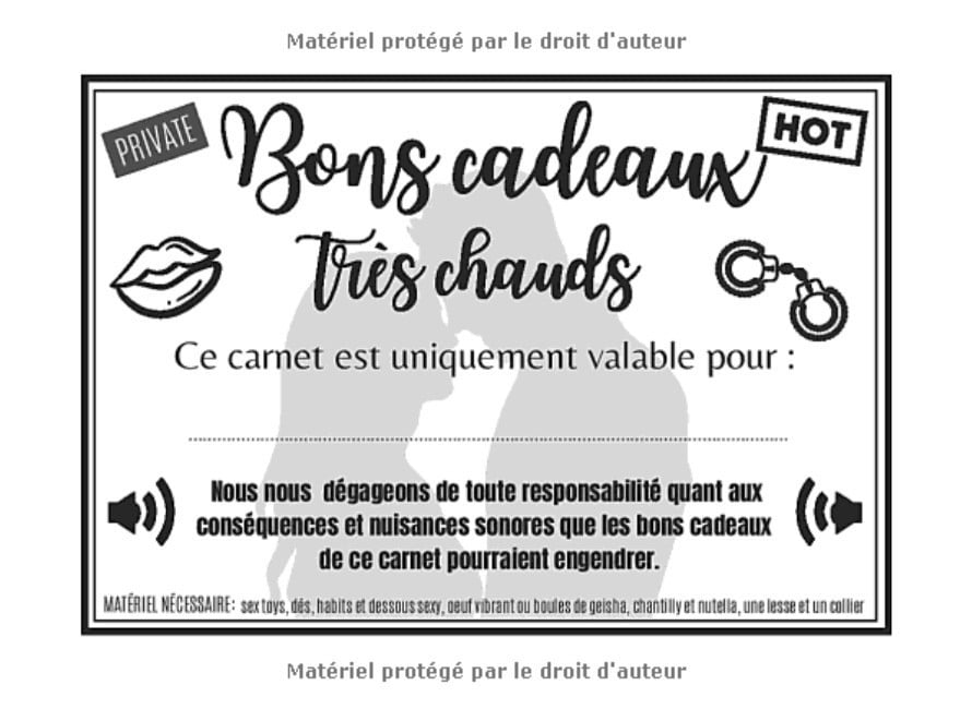 CHEQUIER COQUIN: pour des soirées torrides | 60 bons cadeaux très chauds | jeux coquins pour couple amoureux | 62 pages Format 21 x 15 cm