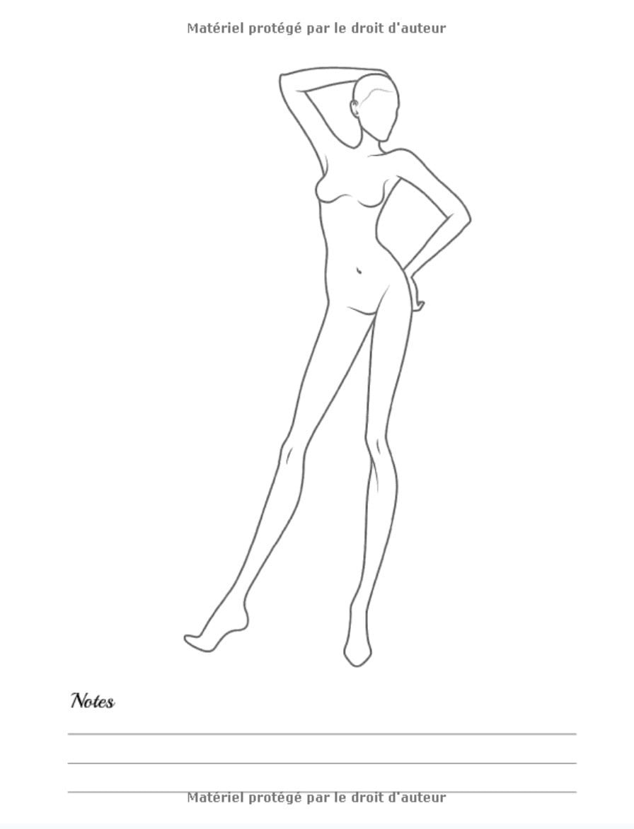 Carnet de Styliste silhouettes de mannequins pour dessiner la mode comme un(e) styliste - 102 pages format A4