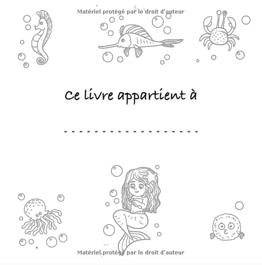 Sirène Livre de coloriage : Cahier de coloriage pour les enfants de 4 5 6 7 8 ans - 62 pages Format 21,5 x 21,5 cm