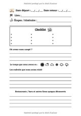 Carnet de voyage en camping-car -  noter vos itinéraires, étapes, etc - 101 pages format 18x25 cm