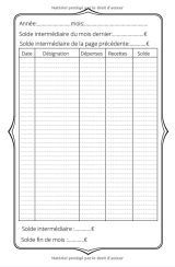 CARNET DE COMPTE : budget famille - 15,24 cm x 22,86cm - 101 pages