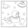 Livre de Coloriage de L'espace Pour Enfants - 30 Pages de Coloriage de Planètes, D'astronautes - 60 pages Format 21,5 x 21,5 cm
