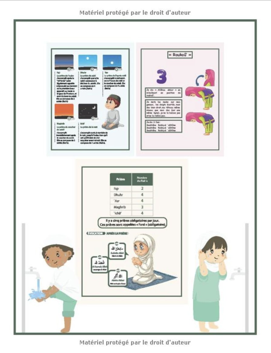 Prière et ablutions pour enfants (garçons et filles) de 4 à 10 ans : Prière islamique et ablutions avec illustrations - 32 pages - Format 21,5 x 28 cm