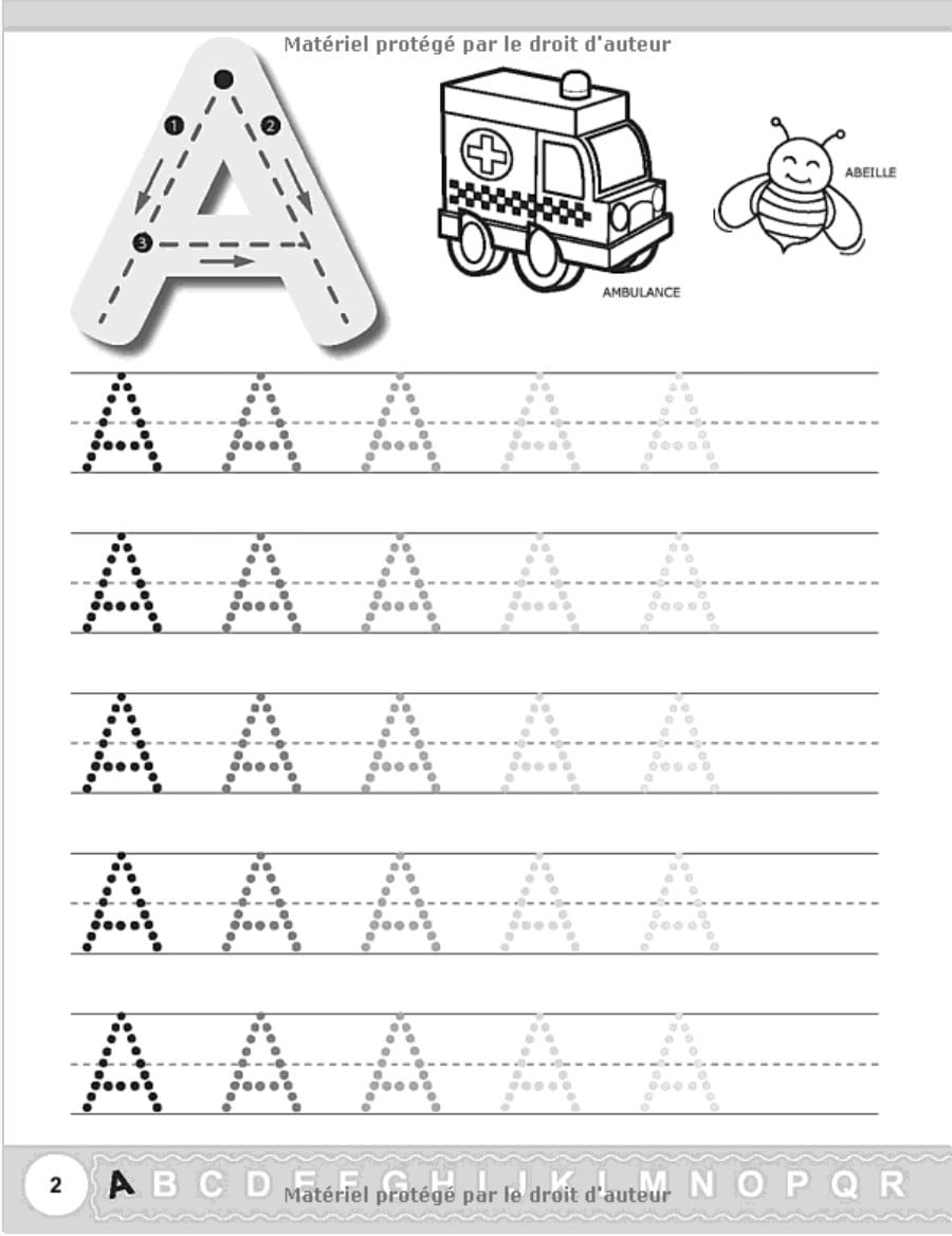 Cahier d'écriture Maternelle ps ms gs | Lettre bâton et script + chiffres avec Coloriages | cahier de vacances petite section grande section | 125 pages format A4