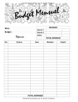 Livre budget familial 2021 - Carnet Budgétaire - A4 - 145 pages - Couverture Fleurie