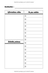 Carnet de voyage à remplir - Journal de bord pour planifier son séjour - 106 pages format 15 x 22cm