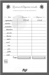Kakebo carnet de compte - agenda pour tenir son budget mois par mois - 59 pages Format 15 x 22 cm