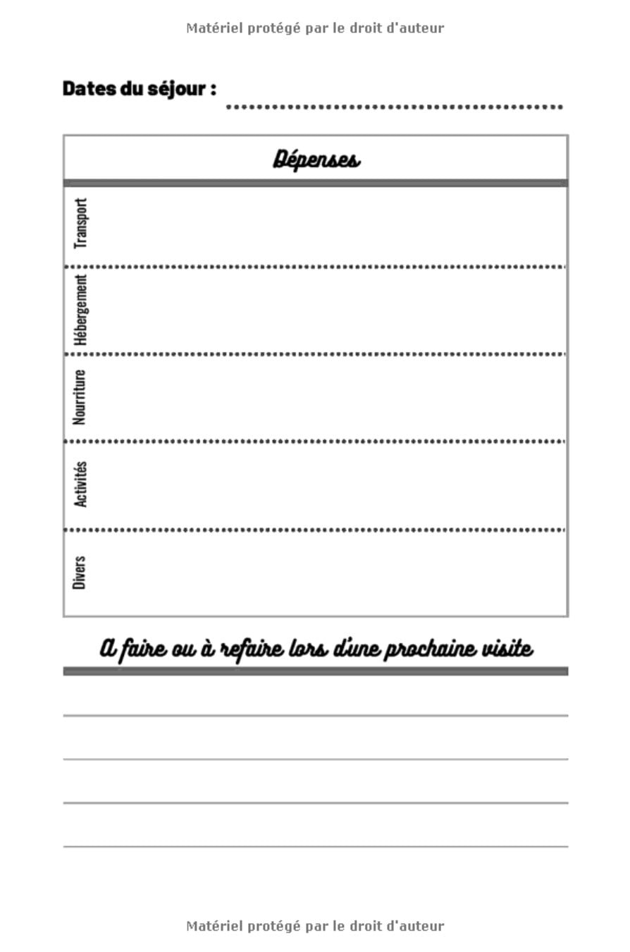 Carnet de voyage à remplir - Journal de bord pour planifier son séjour et immortaliser ses souvenirs de voyages | 106 pages format 15 x 22 cm