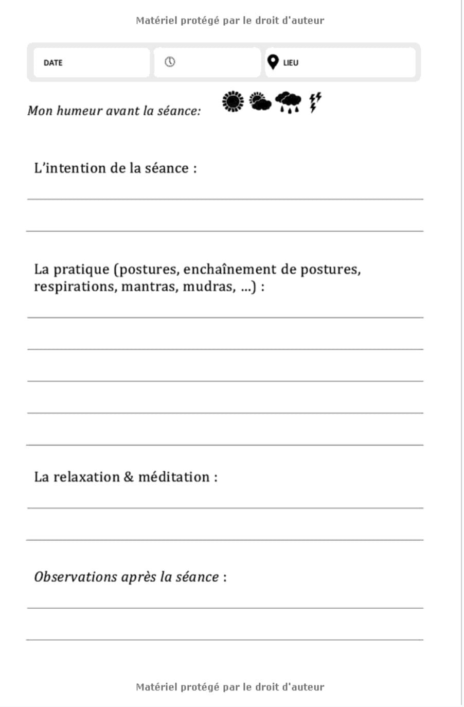 Journal de YOGA : Carnet de pratique pour Yogistes : Journal de bord à remplir pour pratiquants de yoga - 138 pages - 14 x 20 cm