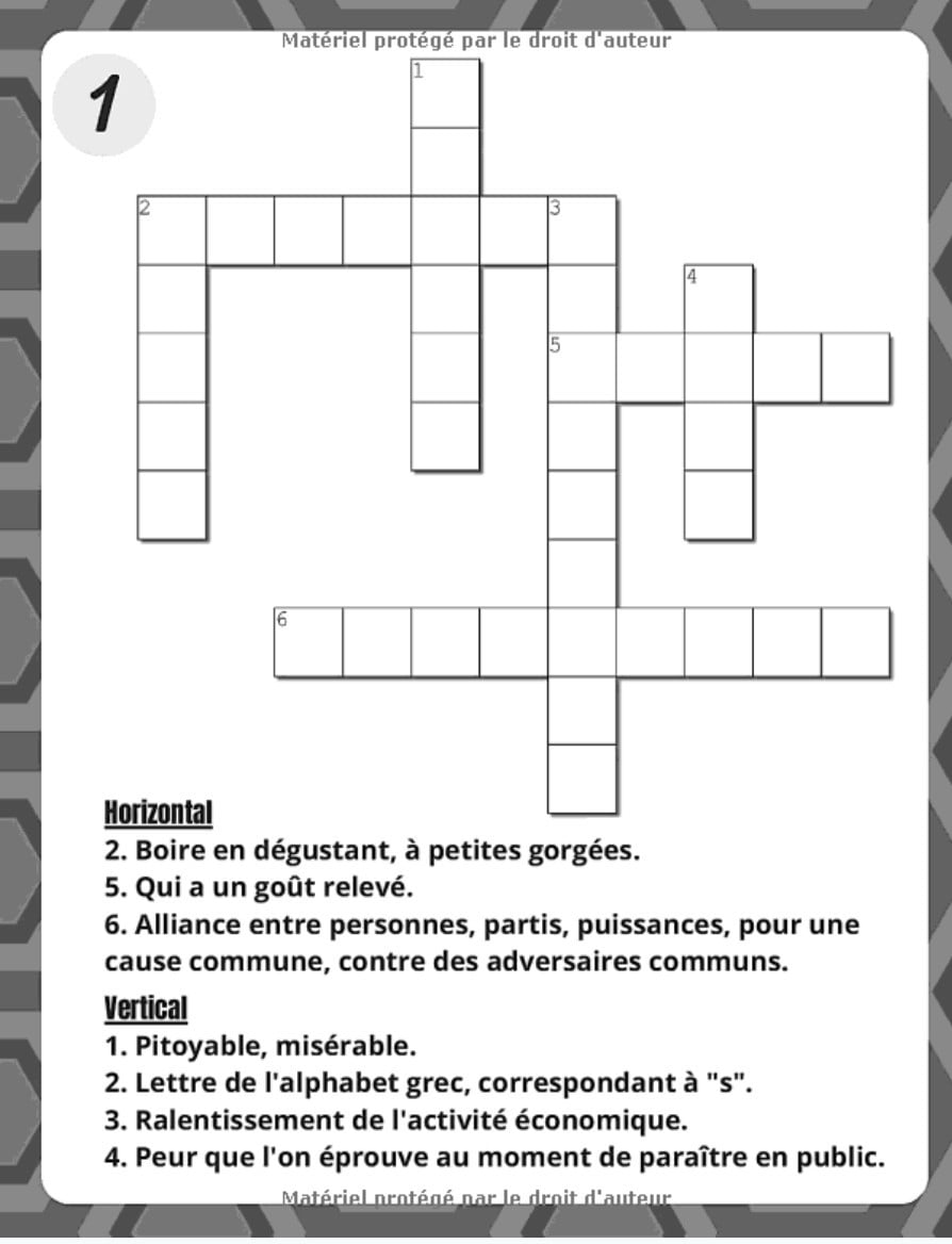 Mots Croisés Gros Caractères : Cahier de mots croisés adultes et seniors - 40 grilles de Mots croisés avec solutions - 108 pages Format A4