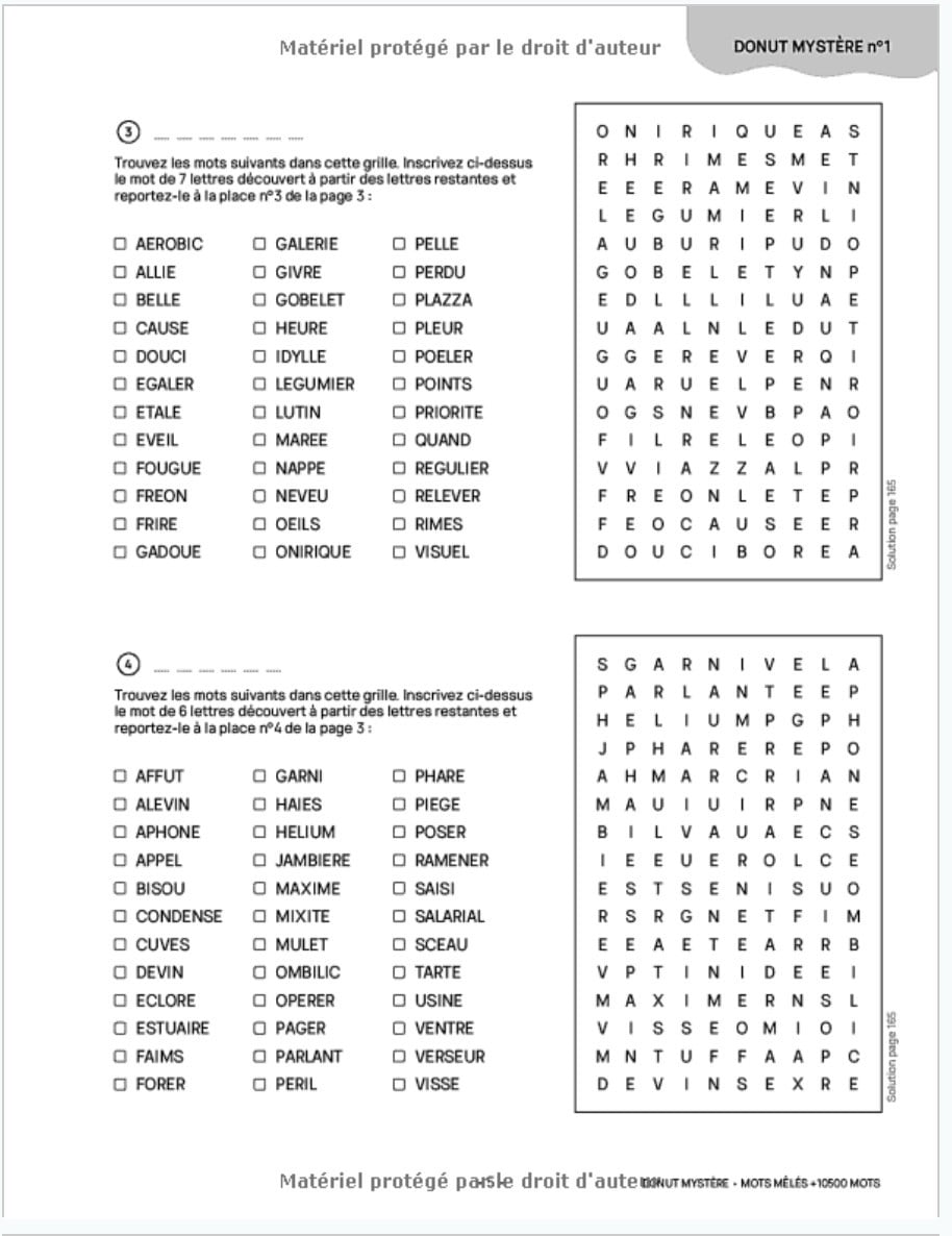 Donut Mystère Mots Mêlés Géant +10500 Mots : Dépassez vos limites avec une aventure de plus de 10500 mots à retrouver dans des grilles originales - 200 pages Format A4